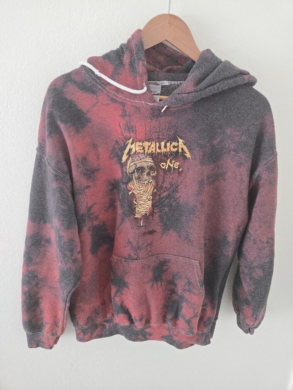 Metallica One Hoodie Mens Large Skull Tie Dye